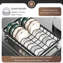 Dish Drainer, 2-Tier Dish Rack, Stainless Steel Dish Drainer With Drip Tray, Kitchen Countertop Rack With Removable Cutlery Holder - Green - View 4