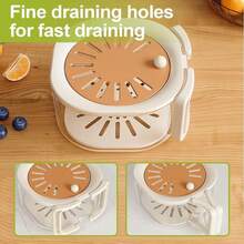 360° Rotating Drain Basket And Vegetable Basket - Foldable Food Strainer With Handle, Suitable For Sink, Salad, Berries, Pasta | Space-Saving Folding Design, Essential For Mini Kitchen And Housewarming Gift - One Size - View 3