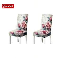 1pc/2pcs/4pcs/6pcs/8pcs/36pcs Set, Romantic Sakura/Vintage Rose Floral Pattern Chair Covers, High Elastic Full Wrap Washable Soft Protective Covers, 2D Printing Technology, Easy To Install And Clean. Suitable For Indoor Decor, Outdoor Dining, Party, Restaurant, Hotel, And Also Can Be Used As Gifts. - Multicolor - View 20