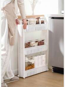 Household Multi-Storey Trolley Storage Rack Seam Cabinet Bathroom Storage Cabinet Refrigerator Seam Storage Cabinet Multi-Storey Floor Ultra-Narrow Finishing Cabinet Edge Cabinet Suitable For Bedroom, Kitchen, Living Room, Finishing Snacks. - View 10