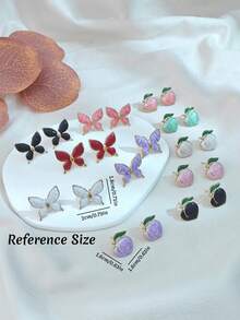 5 Pairs Women's Dangle Earrings Set, Made Of High-Quality Stainless Steel Base With Advanced Vacuum Electroplating Technique, Perfectly Replicating The Luxurious And Gilded Feel Of High-End Jewelry - Multicolor - View 5