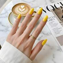 GMUME Sơn móng tay dạng gel màu vàng mù tạt 7.5ml, tông vàng mùa thu hoạch, gel móng tay UV LED dễ tẩy, mỗi chai chứa một màu, chất lượng chuyên nghiệp như ở salon, lâu trôi, bền màu, mang phong cách cổ điển, tự làm móng tại nhà, độ lên màu cao, lớp phủ bóng mượt. - Màu Mù tạt vàng - Xem 8