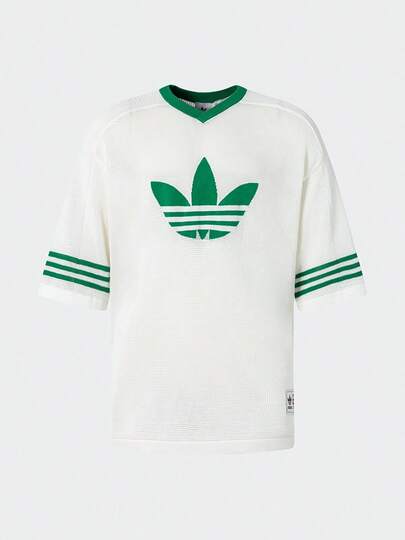 Adidas 男女通用时尚舒适休闲运动V领短袖T恤 JL5974，适合春夏穿着