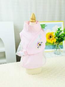 1 chiếc áo khoác ngoài trời cho chó, quần áo cho thú cưng giống Teddy/Pomeranian/Bichon Frise, áo khoác không tay mùa xuân/hè và túi đeo chéo, chống nắng. - Hồng - Xem 4