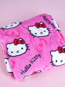SANRIO 正版三丽鸥法兰绒睡衣，可爱三丽鸥Hello Kitty女士休闲家居裤，玫瑰红卡通KT印花，秋季时尚睡衣 - 玫紅色 - 查看 3