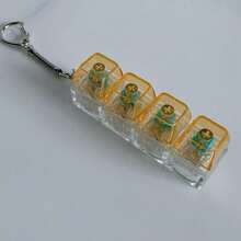 Cube PC Decompression Button Toy, 4-Key/9-Key High Transparency Backlit Squeeze Mechanical Keyboard Keychain Pendant - View 2