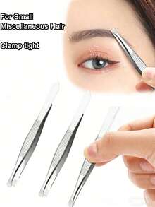1pc High Precision Eyebrow Trimming Tweezers, Stainless Steel Eyebrow Tweezers, Suitable For Fine Hair And Whiskers, Ultra-Thin Flat Tip Trimming Tool, Suitable For Home And Salon Use. High Quality Stainless Steel Tweezers, Depilation Tweezers, Ingrown Hair Tweezers, Curved Tweezers, Facial Care Tools, Women's Razors. - One Size - View 4