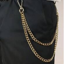1pc Fashionable Minimalist Men's Pant Chain, Punk Hip-Hop Style Jeans Chain Accessory - Gold - View 10