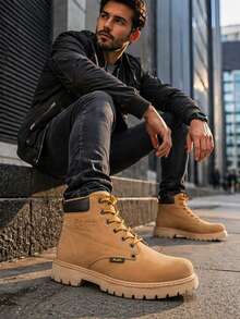 Bota De Trabajo Pleg Working De Piel Antiderrapante Suela De Hule - Camel - Ver 5