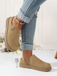 Women's Fashion Solid Color Flat Loafers, Versatile Casual Comfortable Shoes - Beige - View 5