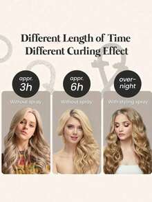 3pcs/Set Women's Heatless Curling Set, Satin Material, Includes Hair Curler, Headband Curler And Electric Curler, Built-In Flexible Metal Wire, Can Be Used During Sleep, High Rebound Rubber Filling, Soft And Comfortable, Suitable For Normal Hair, Create Slouchy Curls, European And American Simple Large Wave Sleep Curling Tool - Multicolor - View 8