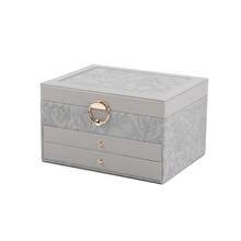 1个多层首饰盒，高端精致抗氧化收纳盒，适用于戒指、手镯、项链、耳环，复古花卉图案三层设计 - 仿古花紋首飾盒 - 查看 14