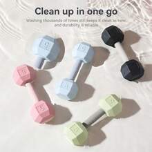 Silicone Flexible Realistic Dumbbell Rattle, Infant Grasping Chewing Training Stress Relief Soothing Toy, Hand-Eye Coordination Auditory Visual Tactile Cognition, Shockproof Washable Sound Toy, Newborn 100 Days Christmas Gift - Multicolor - View 7