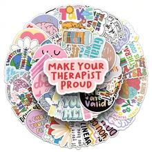 50 PIEZAS Pegatinas de frases positivas cortas en inglés para motivación de la salud psicológica, para bicicleta, cuenta de mano, estuche de lápices, manualidades de scrapbooking - 50 piezas - Ver 7