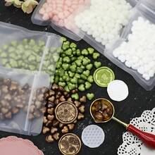 200颗/袋 心形封蜡珠，适用于印章、手工卡片和信封装饰、蜡封、DIY工艺品、礼品包装、信封封口、派对邀请函、剪贴簿、返校季、文具 - 心形 - 查看 2