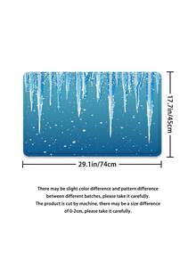 1/3/4套冰晶雪景浴室浴簾套裝；北歐清新設計風格，防水耐磨，適合浴室裝飾與浴室配件搭配。尺寸為71*71英吋，含12個掛鉤，附馬桶蓋套、浴室浴墊和小地毯，高品質聚酯纖維布料製成，可水洗防霉，非常適合節日裝飾 - 冰雪 - 查看 8