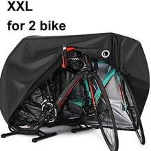 Outdoor Waterproof Bike Cover For 1 Or 2 Bikes, All-Weather Protection (Sun/Rain/Dust/Wind/UV), With Lock Hole & Carry Bag, For Mountain/Road/Electric/Heavy Duty Bicycles - Black - View 8