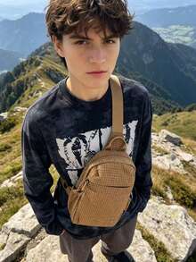 Túi đeo chéo màu đen kẻ caro, dung tích lớn, bền chắc, chống mài mòn, ba lô đeo ngực nhiều ngăn nhẹ, tiện dụng cho nam và nữ, ba lô du lịch đa năng. - Nhiều màu - Xem 11