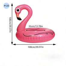 1pc Thick Inflatable Flamingo Swimming Ring, Adult Underarm Swim Ring Water Sports Floating Seat, Beach Holiday Photo Prop - Pink - View 7
