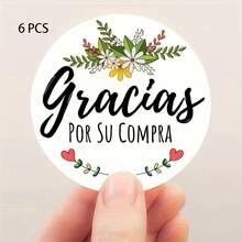 6/30/60 Pcs Thank You Stickers, Round Labels, Floral Design, Green Heart Decorations/For Business Gifts Packaging, Small Businesses Online Sellers - A - View 12