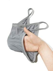 2pcs Solid Thong Sexy Underwear Men's SexyThong Sexy Underwear  Sexy G-String Ribbed Casual Thong Underwear    Suitable For Outdoor Sports & Casual Wear Men's Casual Underwear For Everyday Wear, Lightweight And Comfortable Briefs, A Great Gift For Him. - Ngẫu nhiên 2 - Xem 2