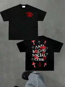 2026 Anti Social Club Graphic Cropped T-Shirt For Boys And Girls Men, Women All Ages Family T-Shirt Letter New Streetwear Clothing Harajuku T-Shirt Cotton Half Sleeve Tee, Y2K Style Casual Cotton Classic Crewneck Design TeeLoose And Comfortable, Tops, Summer Tops, Summer Outfits For Womer, Summer , Summer Clothes, Shirts, Vacation Outfits Women, Tops For Women, Spring Outfits For Women, Blusas Bonitas De Mujer, , Top, Western Outfits For Womer, Cute Tops, White Tops, Going Out Tops Women, Shirts For Woman, Y2k, Crop Top, White Tor, Casual Streetwear, Summer Oversized Tee, Loose Fit T Shirt, Vintage Graphic Tee, Retro Street Style, Soft Cotton Top, Breathable Summer Tee, Drop Shoulder Tee,  Casual Top, Daily Wear T Shirt, Boyfriend Style Tee, Grunge Vintage Tee, Y2K Streetwear Top, Casual Loose Top, Oversized Graphic Tee, Summer Casual Tee, Street Style T Shirt, Vintage Washed Tee, Retro Graphic Top, Loose Casual T Shirt - màu đen - Xem 1