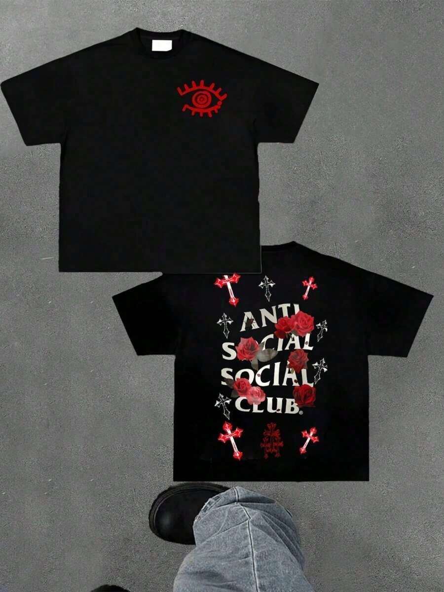 2026 Anti Social Club Graphic Cropped T-Shirt For Boys And Girls Men, Women All Ages Family T-Shirt Letter New Streetwear Clothing Harajuku T-Shirt Cotton Half Sleeve Tee, Y2K Style Casual Cotton Classic Crewneck Design TeeLoose And Comfortable, Tops, Summer Tops, Summer Outfits For Womer, Summer , Summer Clothes, Shirts, Vacation Outfits Women, Tops For Women, Spring Outfits For Women, Blusas Bonitas De Mujer, , Top, Western Outfits For Womer, Cute Tops, White Tops, Going Out Tops Women, Shirts For Woman, Y2k, Crop Top, White Tor, Casual Streetwear, Summer Oversized Tee, Loose Fit T Shirt, Vintage Graphic Tee, Retro Street Style, Soft Cotton Top, Breathable Summer Tee, Drop Shoulder Tee, Casual Top, Daily Wear T Shirt, Boyfriend Style Tee, Grunge Vintage Tee, Y2K Streetwear Top, Casual Loose Top, Oversized Graphic Tee, Summer Casual Tee, Street Style T Shirt, Vintage Washed Tee, Retro Graphic Top, Loose Casual T Shirt - màu đen - Xem 1