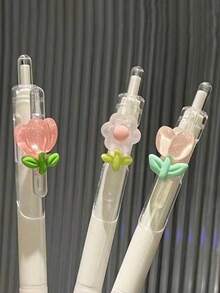 Bút bi gel Fresh Ins-Style hình hoa, bút bấm chất lượng cao với thiết kế hoa dễ thương, phù hợp cho học sinh, viết trơn tru, dụng cụ học tập, quà tặng. - Nhiều màu - Xem 6
