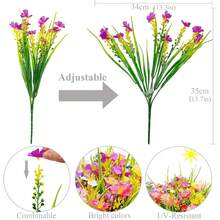 5PCS Outdoor UV Resistant Simulated Lucky Flowers, Suitable For Flower Pot Decoration, Courtyard Decoration, Garden Decoration, Balcony Decoration, Hanging Basket Decoration, Home Decoration, Office Decoration, Bedroom Living Room Decoration, Room Decoration, Home Decoration, Valentine's Day Decoration, Birthday Decoration - Multicolor - View 3