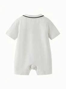 mini bala Bộ áo liền quần mùa hè cho bé, mềm mại, thoáng khí, dễ thương, kiểu dáng sinh viên, thích hợp cho hoạt động ngoài trời, tập bò 2026 - ngọc trai trắng - Xem 5