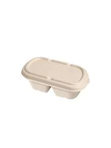 10 pièces/5 pièces/1 pièce Boîtes alimentaires avec couvercles - Boîtes à emporter en pulpe de canne à sucre, boîtes à déjeuner compostables, micro-ondes et congélateur, pratiques pour transporter les repas. Ces boîtes jetables pour micro-ondes peuvent être réchauffées et congelées en toute sans déformation ni rejet de substances toxiques. - Nude - Voir 15