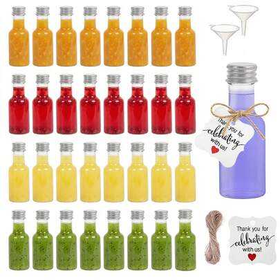 35/4pcs Screw Top Bottles With Two Clear Funnles Birthday Party Game Prize Liquor Bottles Easy To Fill Can Be Used As Bar Sample Displays Wish Bottles The Gifts For Women Men Birthday Party Photo Props Suitable For Table Decorations Picnic Camping Travel Carrying Candy Buffet Table Decor