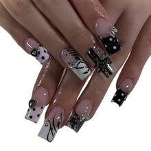 Best-Selling Square French-Style Press-On Nails, Cool Dark Style Nail Art, In-Stock Nails - Peacock Blue™-01-04 Jelly Gel + Roller - View 7