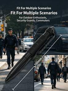 This Tactical Pen Features A High-Quality Retractable Ballpoint Pen Refill, Providing Smooth And Effortless Writing. It Is Suitable For Taking Notes In The Office, Writing Outdoor Adventure Logs, Or Any Daily Writing Needs. The Pen Refill Is Easy To Replace, Allowing This Pen To Maintain Its Functionality For A Long Time. - Black - View 3