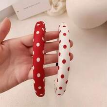 Băng đô rộng bằng mút chấm bi đỏ, kẹp tóc cao cấp kiểu dáng thanh lịch, phụ kiện tóc phong cách retro, tôn dáng, thích hợp cho mùa hè, kỳ nghỉ, du lịch. - Nhiều màu - Xem 4