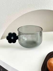Taza con girasol, taza de vidrio floral hecha a mano, para capuchino, latte, té, bebidas frías y calientes, taza de vidrio borosilicato transparente de alta calidad con asa portátil - Multicolor - Ver 13