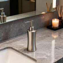 304 Stainless Steel Soap Dispenser, Refillable Shampoo, Body Wash, Lotion Bottles For Home, Hotel, Leak-Proof, Anti-Drop - 304 Stainless Steel Waist-cinching Style - View 6