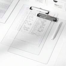 1个A4/A5透明写字板，配有DIY卡通贴纸，便携式书写板，防滑硬纸板文件夹，耐用时尚的低调夹子设计。非常适合家庭、办公室、绘画、护理、餐厅菜单、账单和学习等场合。 - 查看 10