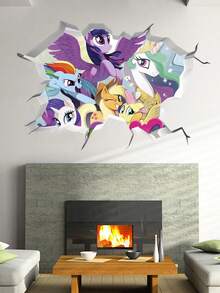 MY LITTLE PONY 破窗小马宝莉系列卧室房间3D动画卡通自粘防水海报贴纸装饰，涂鸦装饰破墙，卡通电影和动漫自粘贴纸可移除 - 多款 - 查看 7