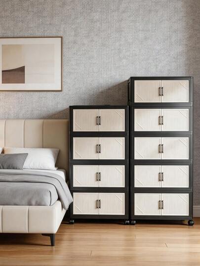 1pc 40cm/15.7in - 65cm/25.5in Wide Plastic Storage Cabinet, Foldable Storage Box, Kitchen Dining Utensil Cabinet, Kitchen Organizer Rack, Living Room Toy Cabinet, Slim Gap Organizer, Kitchen Slim Storage Cabinet, Christmas Gift, Storage Box, Under Bed Storage