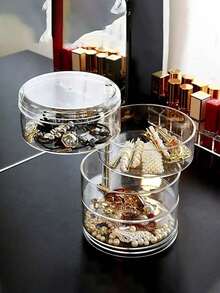 Say Goodbye To Cluttered Jewelry! This Rotating Jewelry Organizer Is Incredibly Practical! Made Of High-Transparency Acrylic, It's Clear, And Dustproof, Making Your Jewelry Easy To See At A Glance. - Multicolor - View 2
