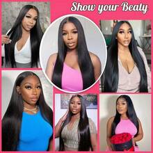 Uveous 13x4 Lace Front Wigs Human Hair 200 Density Straight HD Lace Front Wigs Human Hair Pre Plucked 13x4 Lace Frontal Straight Human Hair Wigs For Women Glueless Wigs Human Hair Natural Color - Natural Color - View 10