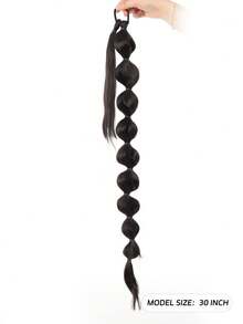 Brown Bubble Ponytail Hair Extension For Women, Long Wavy Synthetic Wrap Around Ponytail Hairpiece, Voluminous Bubble Braid Hair Extension For Parties, Cosplay, Weddings And Daily Wear, Halloween - Multicolor - View 3