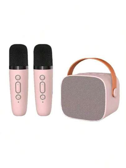 Bluetooth-Lautsprecher mit zwei Mikrofonen für Karaoke, erhältlich in verschiedenen Farben.