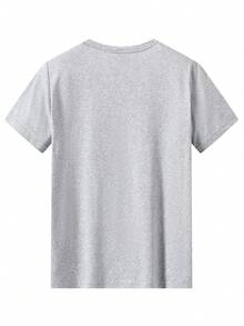 Disney Boys' Short-Sleeved Shirt And Shorts Set, Featuring A Creative Mickey And His Companions' Disney Logo Letter Cartoon Pattern Print. This Is A Two-Piece Summer Children's Outfit. The Fabric Is Soft, Comfortable And Breathable, Suitable For Daily Wear, Traveling, Going To School, Shopping, And Playing. It Is An Essential Disney Children's Clothing Gift. - Xám + Đen - Xem 4