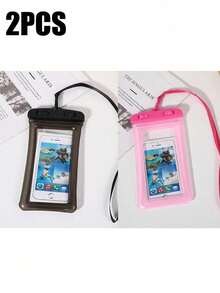 1 pieza Funda de teléfono universal impermeable, Funda protectora de teléfono 3D impermeable, Bolsa impermeable para teléfono, Adecuada para funda de teléfono para nadar y bucear con pantalla táctil, Funda de teléfono para cámara submarina, Bolsa de viaje portátil ajustable con cordón, Hecha de material de PVC, Sin batería requerida, Adecuada para viajes, playa, piscina, crucero, compatible con iPhone/Galaxy, Adecuada para viajes, escuela, estudiantes universitarios, regalo perfecto para aventureros, Evita daños por agua a los teléfonos - Multicolor - Ver 20