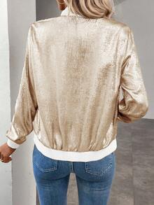 Chaqueta gris con estampado de lámina de Keke Bloomly, ligera y de manga larga, chaquetas de punto para mujer, chaquetas de punto ligeras para mujer, atuendos de campo para mujer, ropa vintage para mujer, primavera de festival - Crema - Ver 8