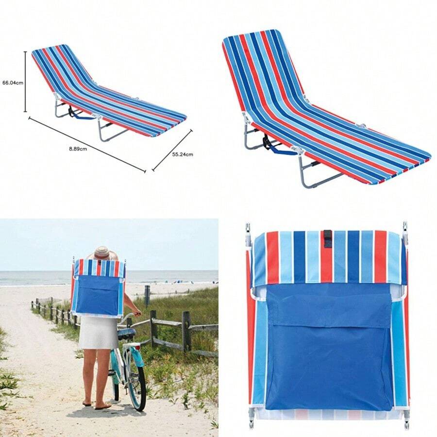 RIO Gear silla plegable compacta para viajero - Raya azul y turquesa roja - Ver 1