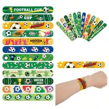 12Pcs Football Slap Plastic Wristband, Soccer Party Papa Circle,Slap Bracelet, Plastic Decorative Ring, Party Favors - World Cup - View 11