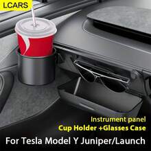 LCARS多功能仪表盘储物盒,适用于特斯拉Model YL/Juniper/Launch 2025款,二合一眼镜架和杯架,时尚眼镜收纳架,饮料架,仪表盘储物盒配件 - 多功能儀表台收納盒 - 查看 2
